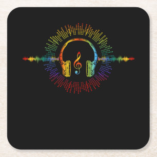 Dessous-de-verre Carré En Papier Son Engineer Audio Wave Audio Engineer Musique