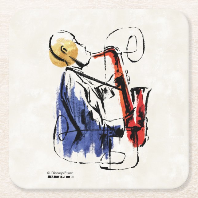 Dessous-de-verre Carré En Papier Soul| Art éditorial du joueur saxophone (Devant)