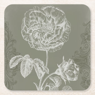 Dessous-de-verre Carré En Papier Soulagement floral I