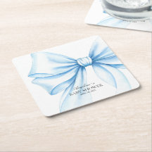 Sous-plat en papier carré pour baby shower.