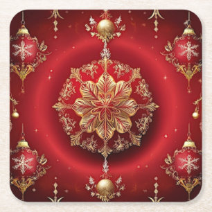 Dessous-de-verre Carré En Papier Sous-verres en papier décoratifs rouges pour les f