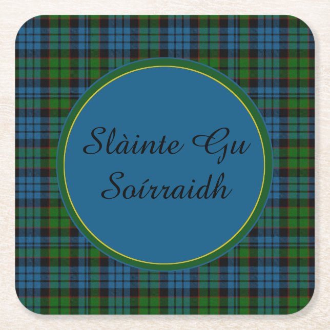 Dessous-de-verre Carré En Papier Sous-verres en papier Fletcher Plaid Gaelic Toast (Devant)