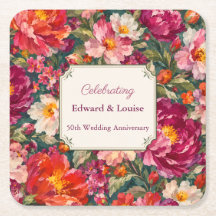 Sous-verres en papier floral personnalisés pour le