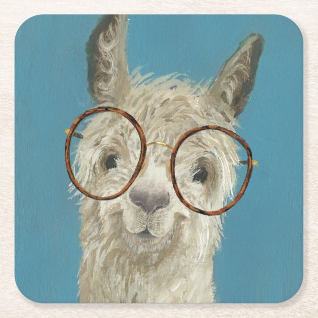Dessous-de-verre Carré En Papier Spéc. de lama - Lunettes rondes (Devant)
