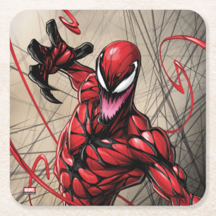 Dessous-de-verre Carré En Papier Spider-Man   Carnage bondit vers l'avant