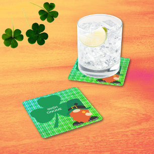 Dessous-de-verre Carré En Papier St patrick Shamrock irlandais Gnome
