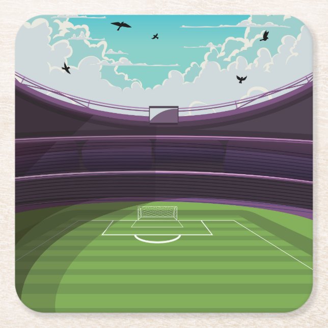 Dessous-de-verre Carré En Papier Stade de football (Devant)