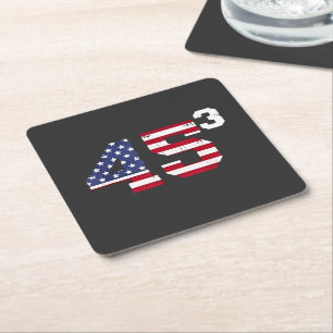 Dessous-de-verre Carré En Papier Stand With 45 Pro Trump USA Flag 4 juillet