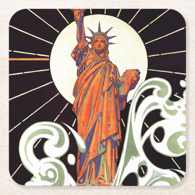 Dessous-de-verre Carré En Papier Statue de la Liberté (Devant)