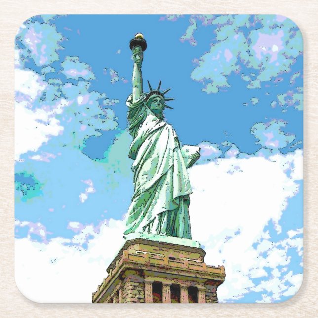 Dessous-de-verre Carré En Papier Statue de la Liberté (Devant)