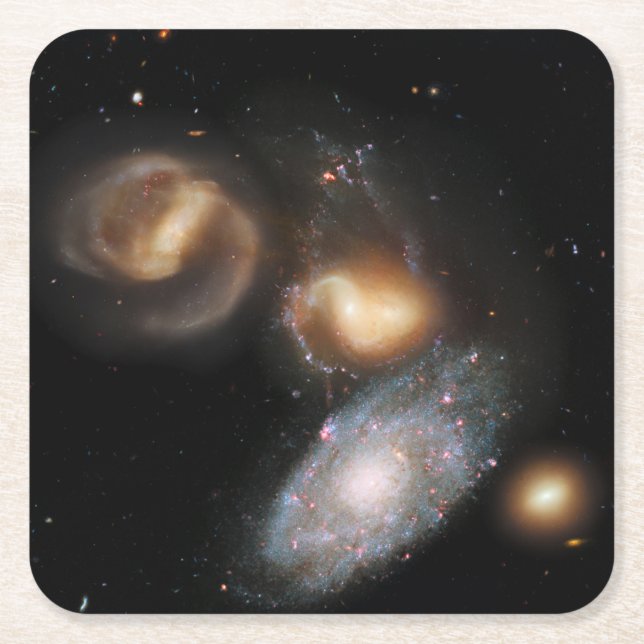 Dessous-de-verre Carré En Papier Stephan's Quintet Galaxies (Devant)