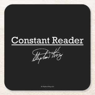 Dessous-de-verre Carré En Papier Stephen King, lecteur constant