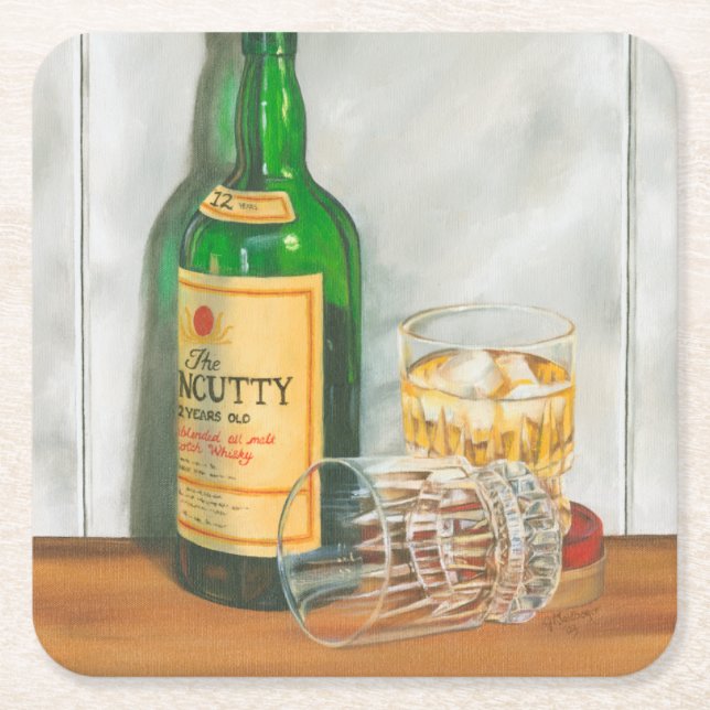 Dessous-de-verre Carré En Papier Still Life with Scotch par Jennifer Goldberger (Devant)