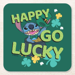 Dessous-de-verre Carré En Papier Stitch  La Saint-Patrick - Heureuse chance