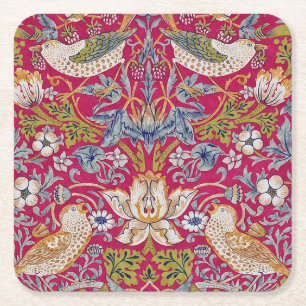 Dessous-de-verre Carré En Papier Strawberry Thief, William Morris