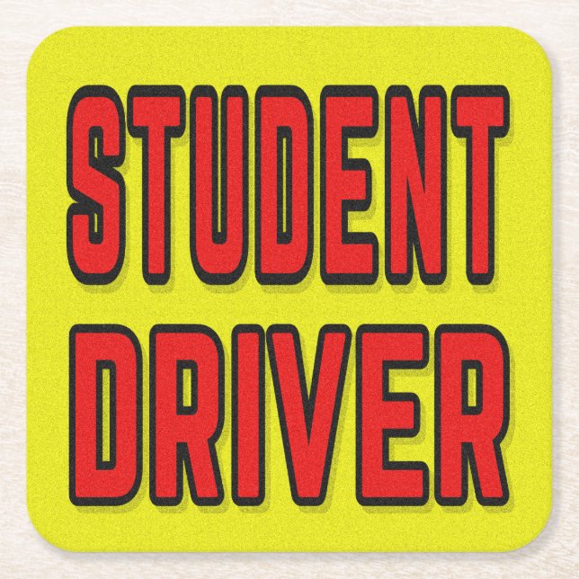 Dessous-de-verre Carré En Papier Student Driver (Devant)