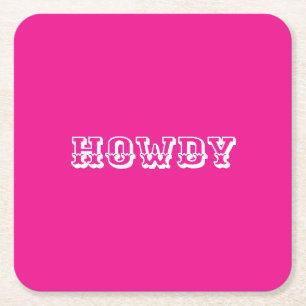 Dessous-de-verre Carré En Papier Style Cowgirl Hot Rose Howdy