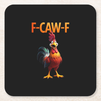 Dessous-de-verre Carré En Papier Style gothique vintage de poulet drôle F Caw F