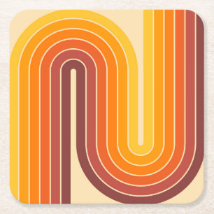 Dessous-de-verre Carré En Papier Style moderne du milieu du siècle