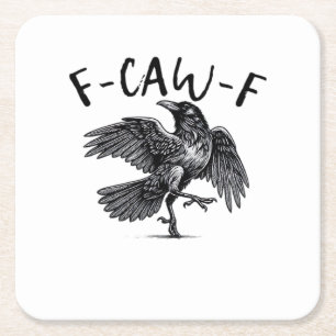 Dessous-de-verre Carré En Papier Style Rétro Classique Corbeau F Caw F