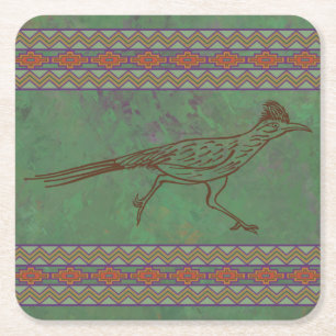 Dessous-de-verre Carré En Papier Sud-ouest Roadrunner Sagebrush Green
