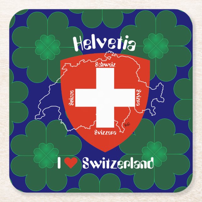 Dessous-de-verre Carré En Papier Suisse Svizzera (Devant)