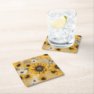 Dessous-de-verre Carré En Papier Sunflower