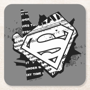 Dessous-de-verre Carré En Papier Supergirl Newsprint S-Shield