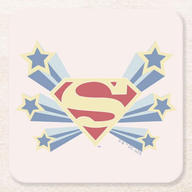 Dessous-de-verre Carré En Papier Supergirl Stars S-Shield (Devant)