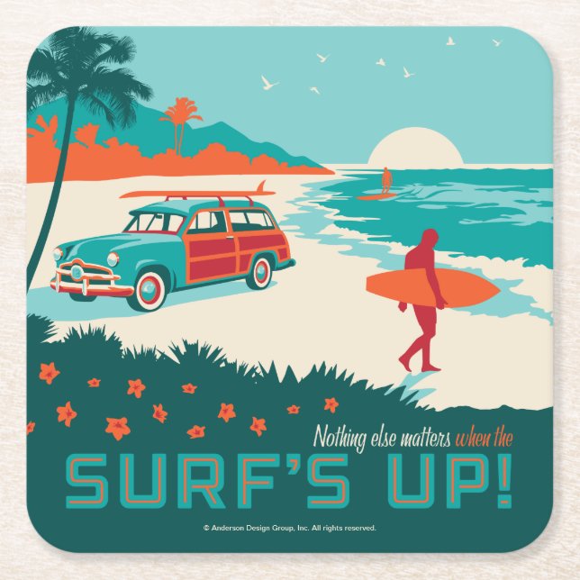 Dessous-de-verre Carré En Papier Surf (Devant)