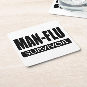DESSOUS-DE-VERRE CARRÉ EN PAPIER SURVIVANT DE MAN-FLU