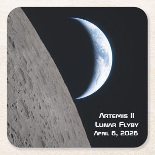 Dessous-de-verre Carré En Papier Survol lunaire Artemis II
