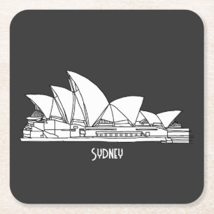 Dessous-de-verre Carré En Papier Sydney Opera House Australie en souvenir