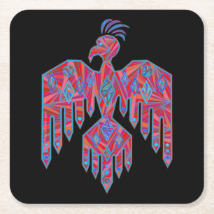 Dessous-de-verre Carré En Papier Symbole amérindien Thunderbird Art