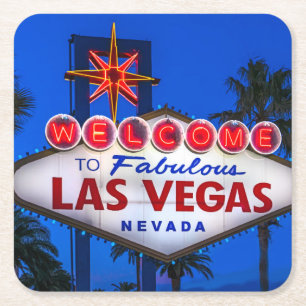 Dessous-de-verre Carré En Papier SYMBOLE Bienvenue À Las Vegas