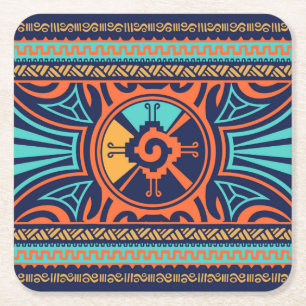Dessous-de-verre Carré En Papier Symbole coloré Hunab Ku Mayan