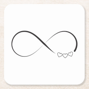 Dessous-de-verre Carré En Papier Symbole de coeurs d'infini