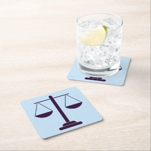 Dessous-de-verre Carré En Papier Symbole des services juridiques de la balance de l
