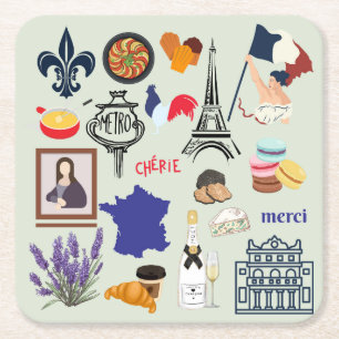 Dessous-de-verre Carré En Papier Symboles français