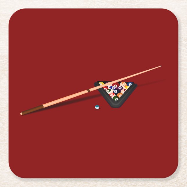 Dessous-de-verre Carré En Papier Table de billard Maroon (Devant)