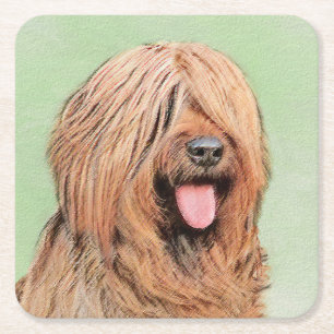 Dessous-de-verre Carré En Papier Tableau de bord - Joli art original chien