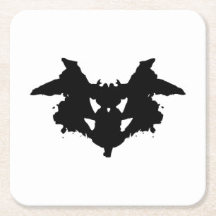 Dessous-de-verre Carré En Papier Tache d'encre de Rorschach