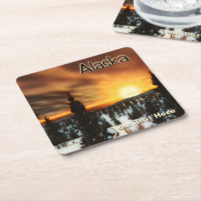 Dessous-de-verre Carré En Papier Taïga Sun - Alaska (Incliné)
