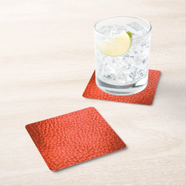 Dessous-de-verre Carré En Papier Tangerine Dartk Faux Cuir (En situation)
