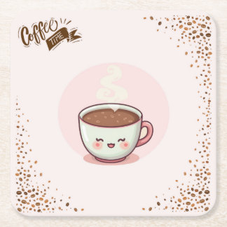 Dessous-de-verre Carré En Papier Tapis de café rose de style Kwaii