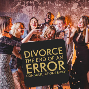 Dessous-de-verre Carré En Papier Tapis de liesse de divorce Fin d'une erreur