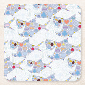 Dessous-de-verre Carré En Papier tapis de souris requin