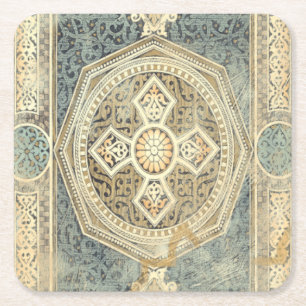 Dessous-de-verre Carré En Papier Tapisserie ornementale avec le dessin géométrique