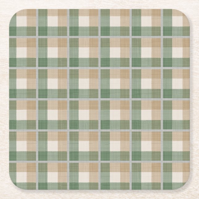 Dessous-de-verre Carré En Papier Tartan (Devant)