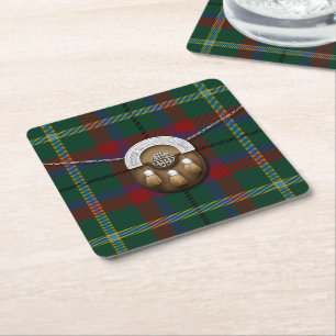 Dessous-de-verre Carré En Papier Tartan et escarcelle irlandais de Mayo du comté
